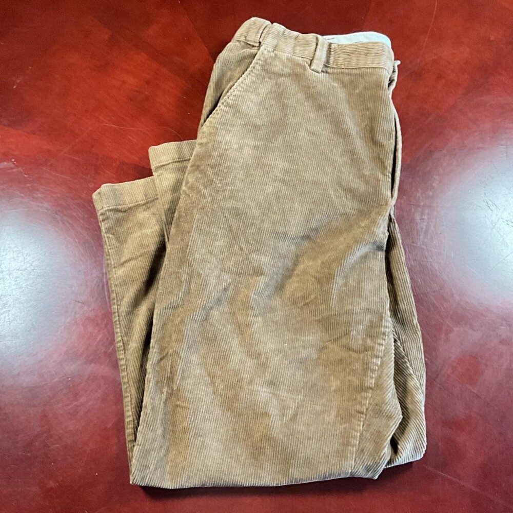 Mens L.L. Bean Comfort Waist Corduroy Pants Brown Classic Fit Casual Work 37x29